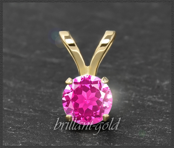 Anhänger 585 Gold pinker Topas 4,5,6,7mm